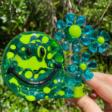 Load image into Gallery viewer, Teal &amp; Green Smiley w Flowers
