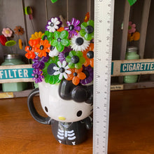 Load image into Gallery viewer, Hello Kitty Skelly Mug with Flowers
