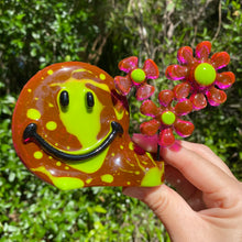 Load image into Gallery viewer, Purple &amp; Green Smiley w Flowers
