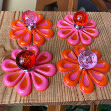 Load image into Gallery viewer, FOUR Orange &amp; Pink Glass Knobs
