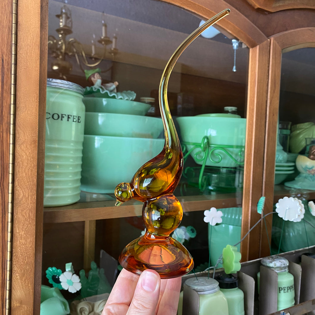 SMALL CHIP Amber Bird Viking Glass