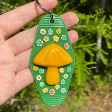 Load image into Gallery viewer, Yellow Mushroom Keychain
