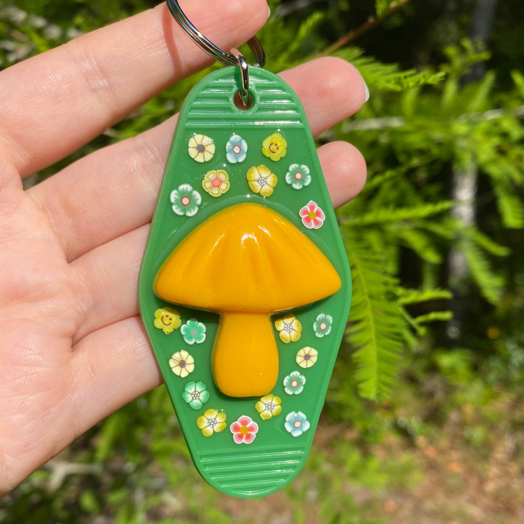 Yellow Mushroom Keychain