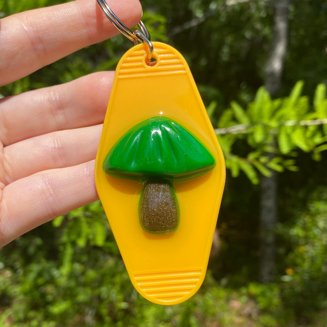 Green Mushroom Keychain