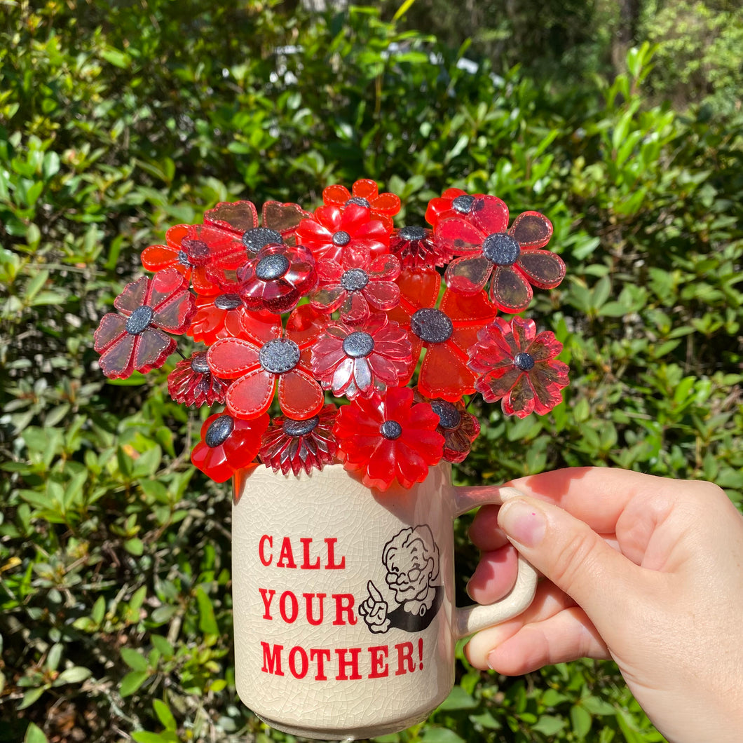 Call Your Mother Mug with Flowers