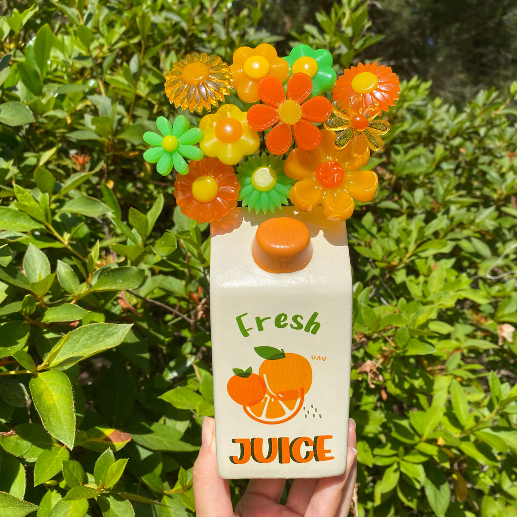 Juice Box with Flowers