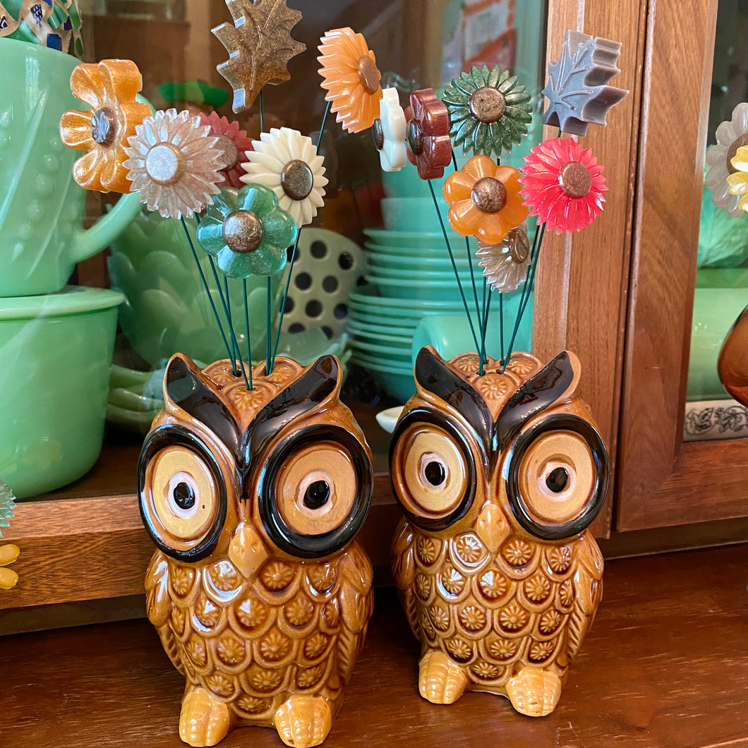 BIG Owls with Flowers