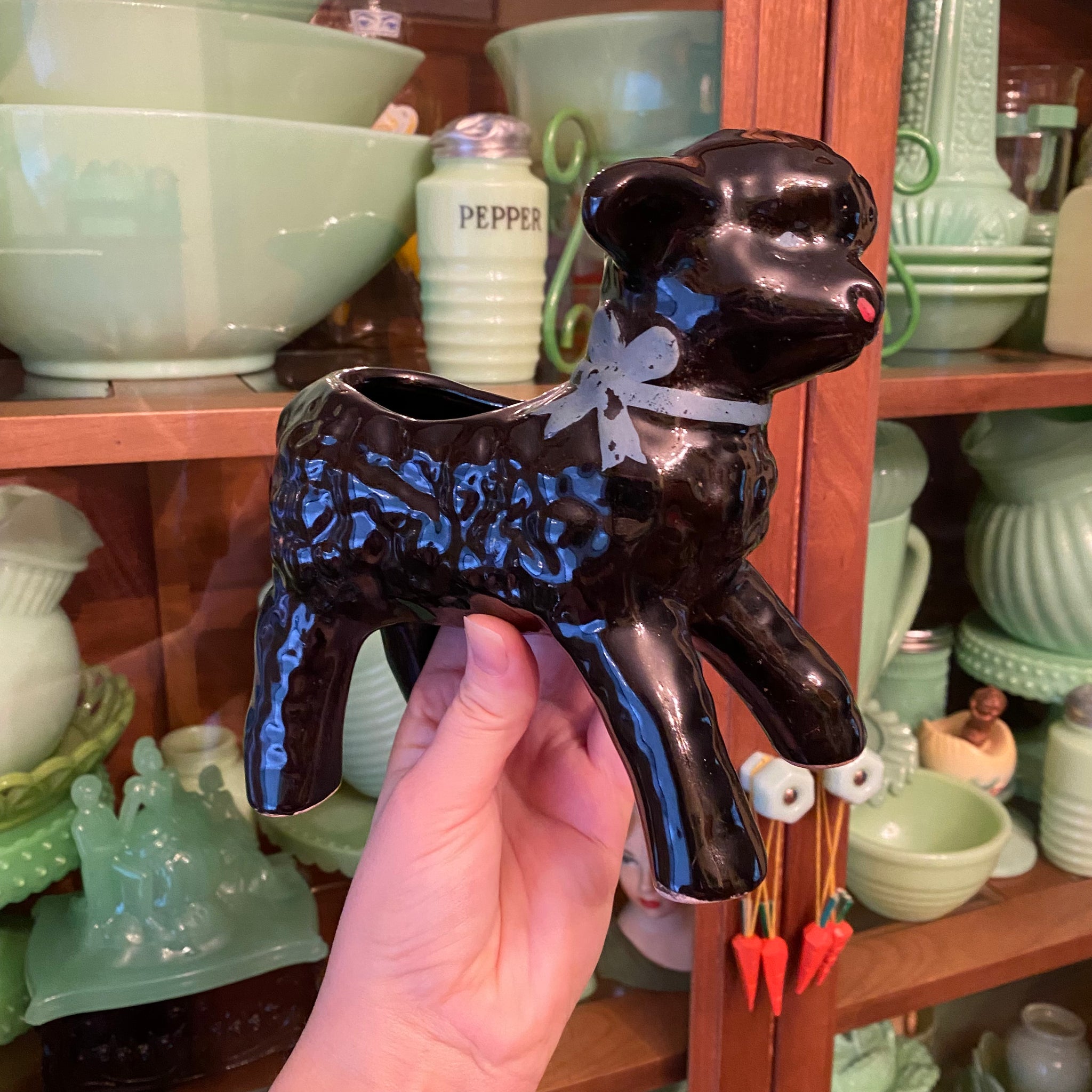 plastic lamb planter Black Lamb Planter – Not Fresh Flowers