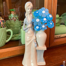 Load image into Gallery viewer, Lady in Blue with Flowers
