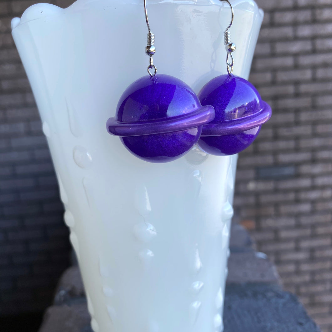 Dark Purple PLANET Earrings