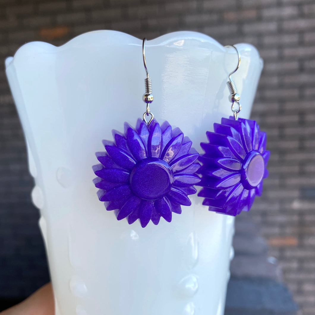 Purple FLOWER Earrings