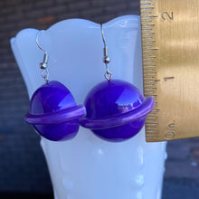 Load image into Gallery viewer, Dark Purple PLANET Earrings
