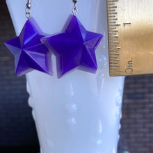 Load image into Gallery viewer, Dark Purple STAR Earrings
