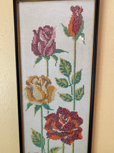 Load image into Gallery viewer, Pair Needlepoint Flowers Framed
