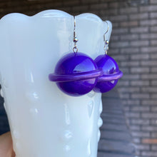Load image into Gallery viewer, Dark Purple PLANET Earrings
