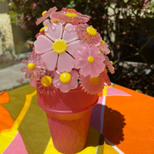 Load image into Gallery viewer, Pink Ice Cream Cone with Flowers
