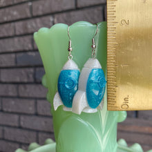 Load image into Gallery viewer, Teal Glittery ROCKET SHIP Earrings
